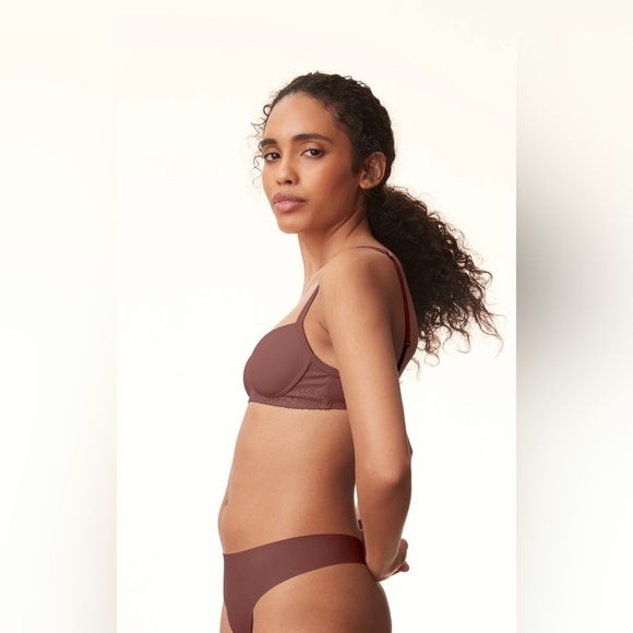 NWT! LULALU Zuri Wireless Pushup 34AA Bra with Lace - Picture 2 of 3